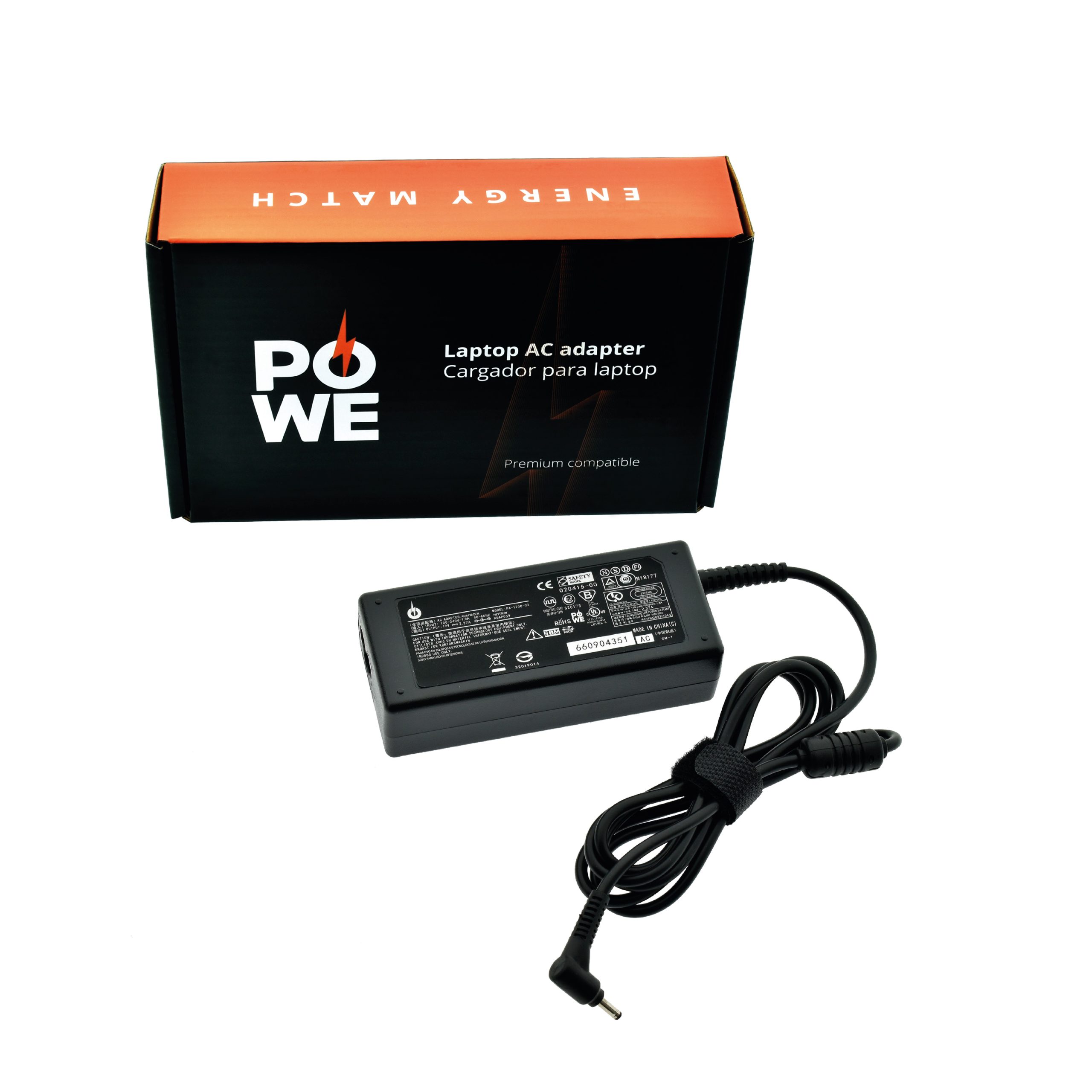 23 Cargador POWE de 45W para laptop Acer (19V 2.37A Punta 3.0x1.1mm) ADAP059 - Imagen 1