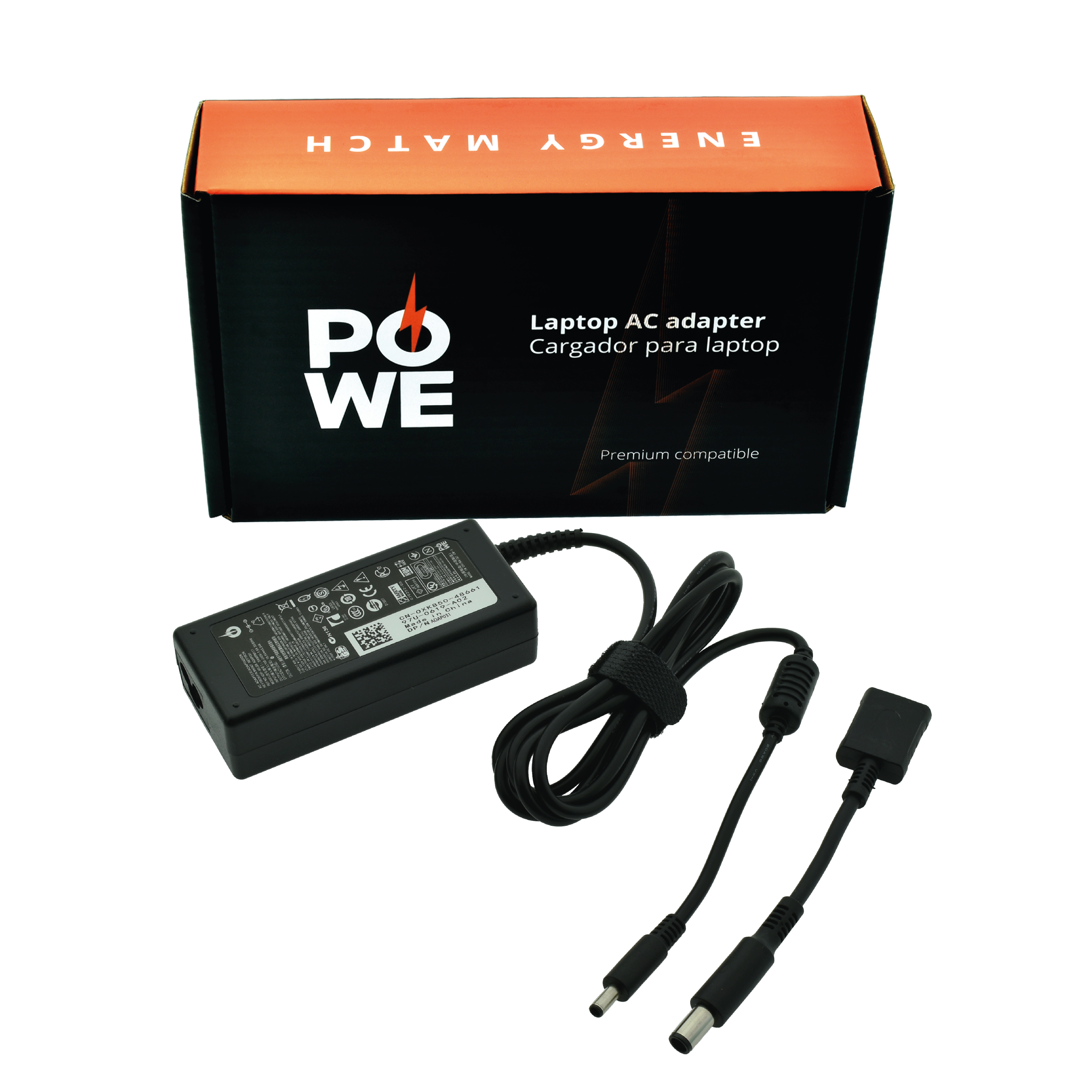 24 Cargador POWE de 65W para laptop DELL (19.5V 3.34A Punta 4.5x3.0mm pin central) ADAP031 - Imagen 1