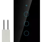 MOYAC Interruptor Inteligente Wi-fi De 3 Vías Negro Sin Neutro